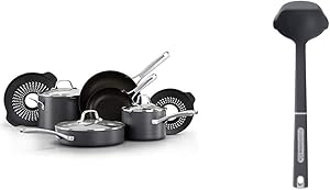 Calphalon Classic Pots and Pans Boil-Over Inserts, Nonstick Cooking Set & Nylon Ladle Utensil
