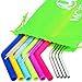 Reusable Silicone Straws - MCIRCO Silicone Straws for 30 oz Tumbler Yeti/Rtic Complete Bundle - Reusable Silicone Straws and Stainless Steel Straws Extra Long Set of 10 with Cleaning Brushes and STO