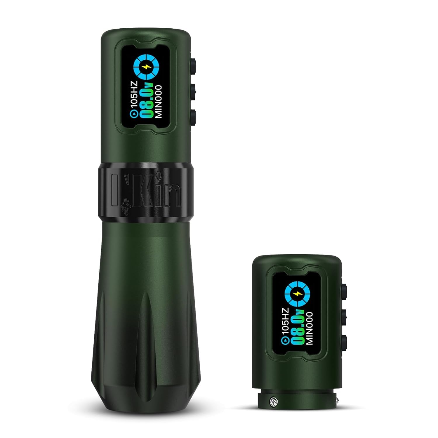 INKin Rampage Wireless Tattoo Machine 4.5mm Stroke Length, Brushless Motor Tattoo Gun Kit with 39mm Large Grip, Direct Drive, OLED Screen Rotation for Professional Artists