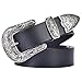 TALLEFFORT Ladies Vintage Western Leather Belts for Women Genuine Leather Belt