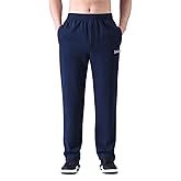 Zoulee Men's Front Zip Open-Bottom Sports Pants Sweatpants Trousers