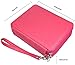 Miraclekoo 120 Slots PU Leather Pencil Holder Pencil Case Large Capacity Multi-layer Pencil Bag (ROSE)