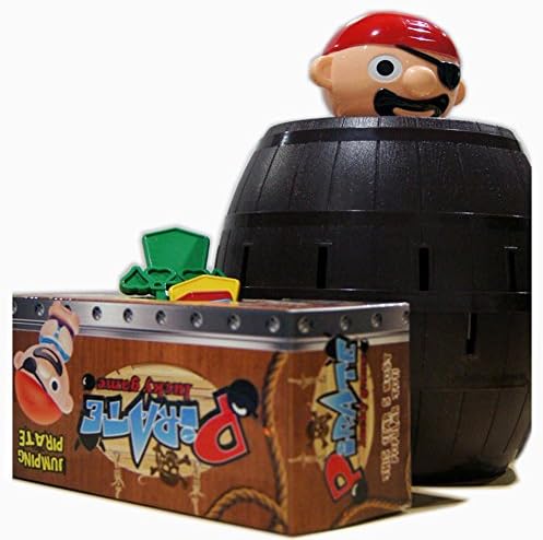Kids Funny Lucky Stab Pop Up Toy Gadget Pirate Barrel Game Toy Popping-up Pirate Doll Toy Barrel Piggy Bank