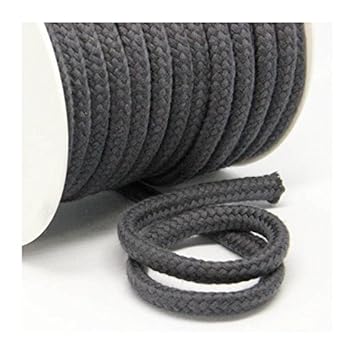 Baumwollkordel 10 mm, anthrazitgrau, 1m, 100% Baumwolle