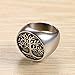 Flongo Men's Stainless Steel Tree of Life Ring, Religious Vintage Life Tree Round Signet Biker Band Rings for Wedding Anniversary Christmas, Size 12