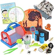 Outdoor Explorer Kit & Bug Catcher Kit with Binoculars, Flashlight, Compass, Magnifying Glass, Critter Cas
