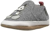 Robeez Baby Old School Mickey Crib Shoe, Old School Mickey Charcoal, 6-12 Months M US Infant