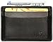 Villini Leather Slim Credit Card Holder - Front Pocket Wallet - Minimalist Card Case (Black)