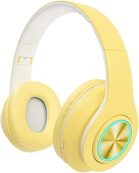 Los más nuevos Auriculares Bluetooth para niños Auriculares inalámbricos/con Cable en la Oreja para niños Adultos (Amarillo): Amazon.es: Electrónica