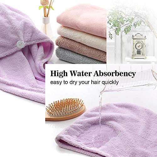 3er Pack Haarwaschset 2 Haartuchwickel Hohe Wasseraufnahmefähigkeit & Shampoo-Kamm für Mädchen & Frauen Langes dickes lockiges Haar