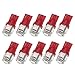 XT AUTO 10pcs Red T10 Wedge 5-SMD 5050 LED Light bulbs W5W 2825 158 192 168 194 for Car Boot Trunk Map Light Number Plate License Light