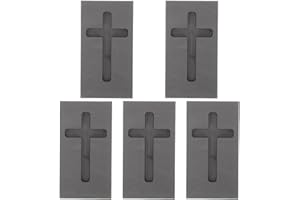 Alipis 5pcs Cross DIY Graphite Silver Melting molds Ingot molds for Casting Cross Jewelry Graphite s Casting s Ingot Copper Smelter Metal Gold