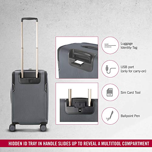 Victorinox WT 6.0 Softside Spinner Luggage, Grey, CarryOn, Frequent
