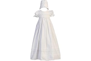 PINK PRINCESS Made in USA - Baby Girl Baptism Dress - Christening Dresses for Baby Girl - Cotton White Baptismal Gown - Vestido de Bautizo