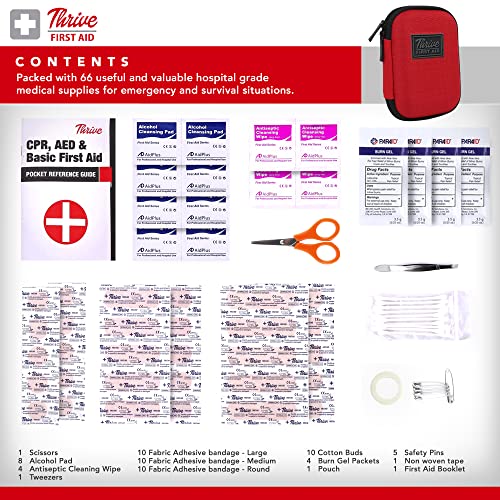 Thrive Travel Essentials Mini First Aid Kit 66 FSA HSA Approved