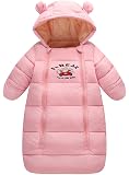 Baby Sleeping Bag Newborn Hooded Pram Bag Girls Boys Snowsuit Bunting Pink M