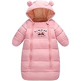 Baby Sleeping Bag Newborn Hooded Pram Bag Girls Boys Snowsuit Bunting Pink M