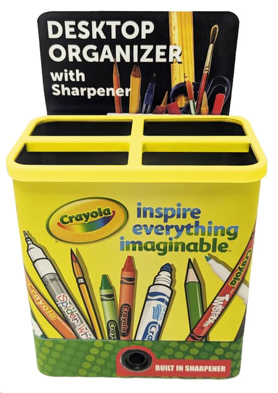 Tin Box Company, Tin Organizer with Sharpener at Bottom, Crayola