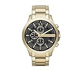 A|X Armani Exchange Goldtone Hampton Chronograph Watch with Black Dial