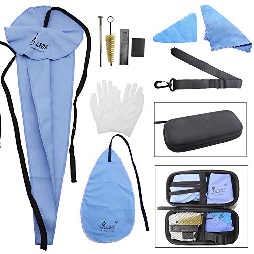 YZNLife Saxophone Cleaning Care with Case Kit Included Thumb Rest Cushion Reed Case Mouthpiece Brush Mini Screwdriver Cleaning Cloth for Clarinet, Flute and Wind & Woodwind instrument