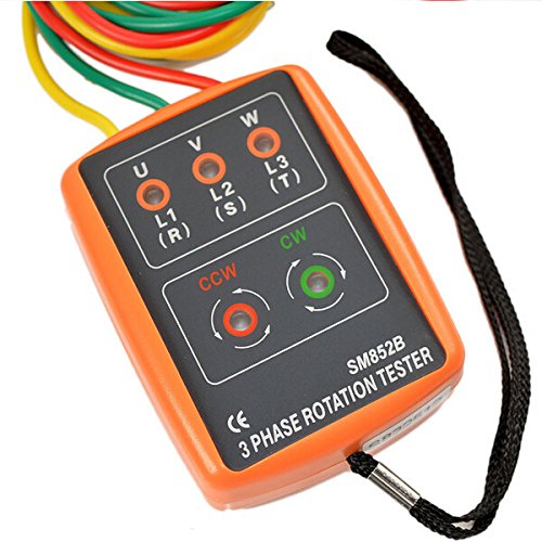 SM852B 60V-600V AC 3 Phase Rotation Tester Indicator Detector Meter Sequence Presence With LED Buzzer - Thumbnail 4