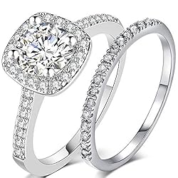 Jude Jewelers Silver Rose Gold 2 Carat Wedding