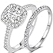 Jude Jewelers 2 Carat Wedding Engagement Eternity Bridal Ring Set (Silver, 7)