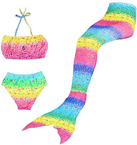 Superstar 3PCS Girls Mermaid Tail Swimsuit Princess Bikini Swimwear Set
