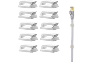 Coopache Ethernet Cable Clips Adhesive, Wire Clips Holder, Self Adhesive Wire Clips Management for Home and Office (100 Pieces) (White)