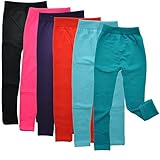 Angelina 6-Pair, Assorted-Color-Pack Girls Fleece-Lined Footless Leggings