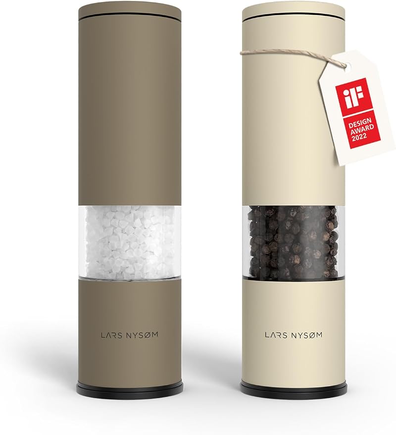 LARS NYSØM Salt and Pepper Grinder Set Manual Stainless Steel Adjustable
