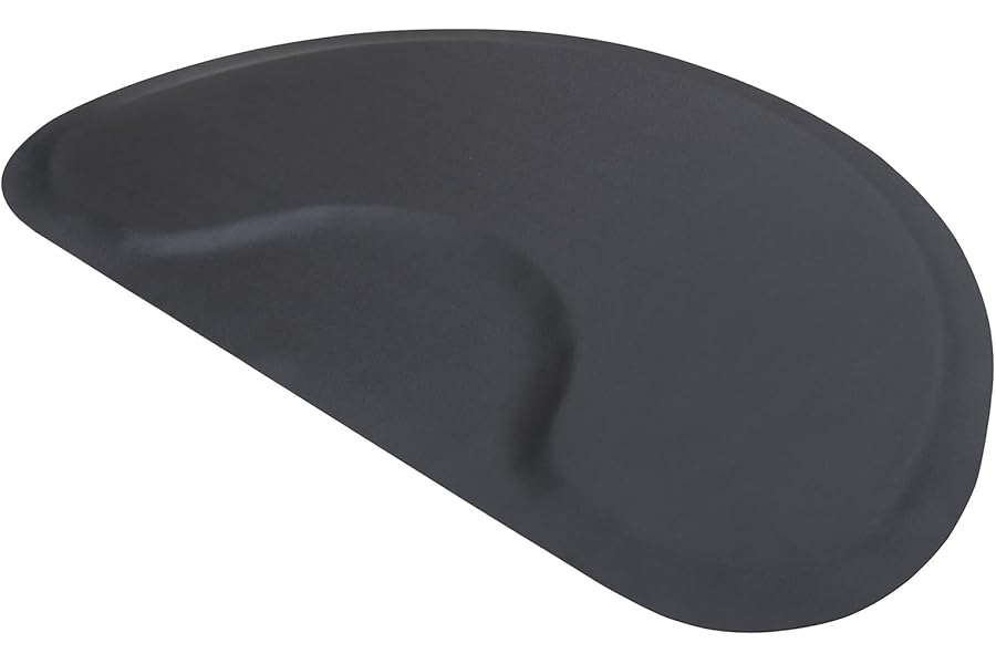 Artist hand 3 ft. x 5 ft. Barber Chair Mat Salon & Barber Shop Chair Anti-Fatigue Mats Comfort Salon Chair Mat,Semi Circle – 1/2 in. Thick,Black