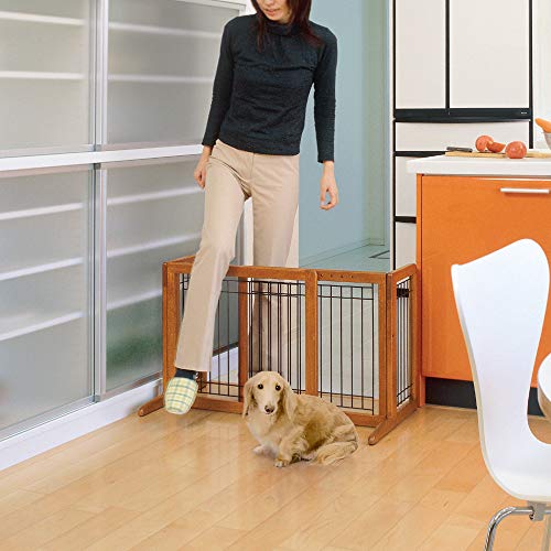 Richell 94135 Freestanding Pet Gate with Autumn Matte Finish, Small