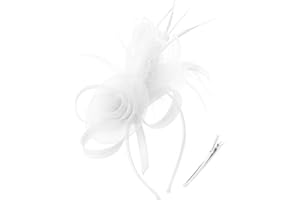 DRESHOW Fascinators Hats for Women Tea Party Fascinator Hats Vintage 50s Headwear Cocktail Wedding Church Derby Hat