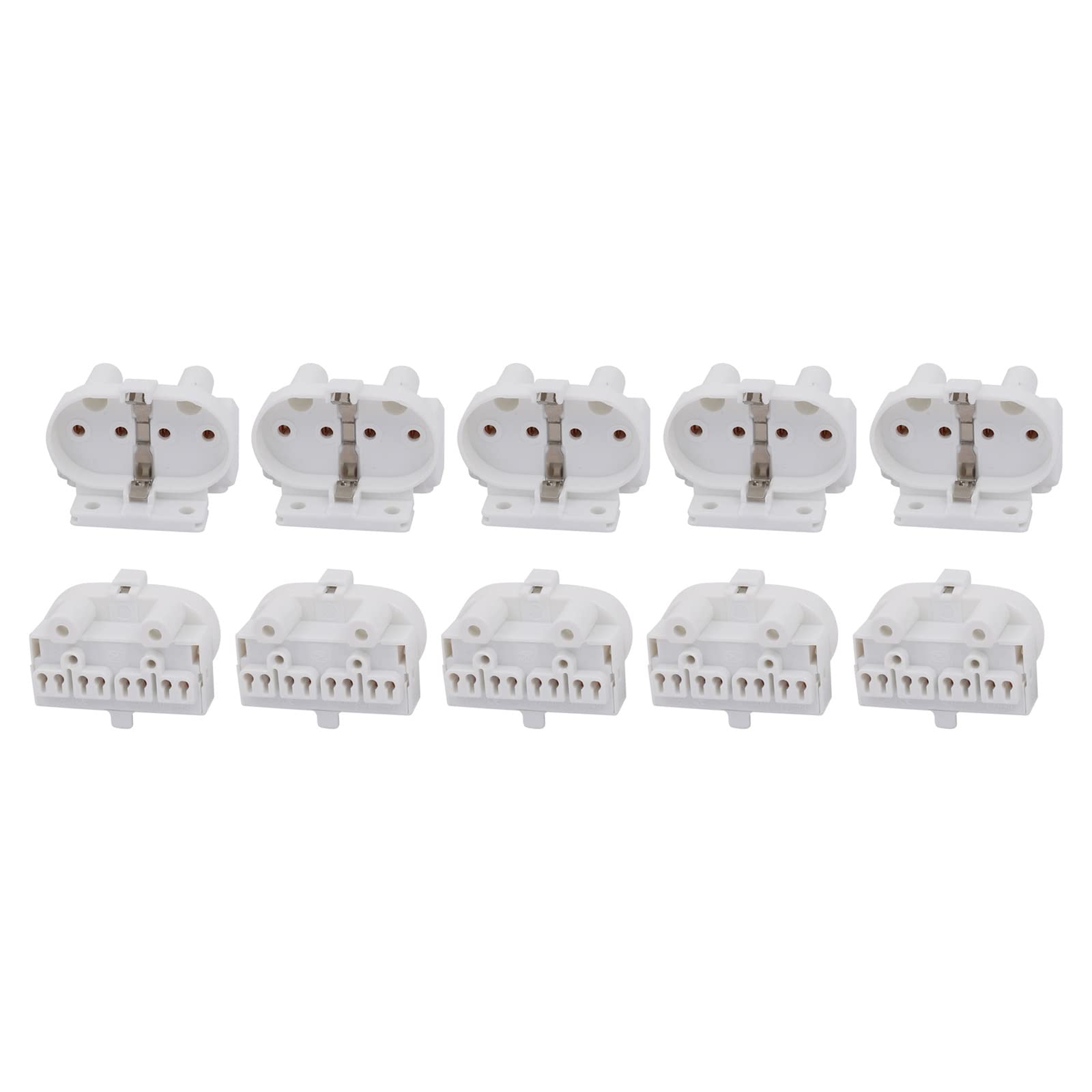 YOKIVE 10 Pcs H Lamp Fluorescent Light Holder, 2G11 Base Single Head Socket Light Replacement Parts, Great for Home, Office (White, 2A, AC 500V)