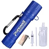 Protable Water Filter Straw Purifier, Reusable Survival Gear Straw 0.01 Micron Outdoor Filter, for Emergency Camping, Hiking Traveling