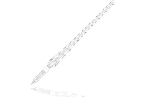Molshine Handmade Glass Dip Pen Crystal Calligraphy Pen Signature Dipped Pen for Artist Women Men Teens,Writing Drawing Decoration Gifts (Silvery)