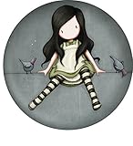 Santoro Gorjuss Round Button Refrigerator Locker Magnet, On Top of The World (GJ29411)