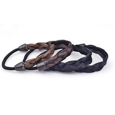 Zoylink 8pcs Hair Rope Knitted Fake Hair Decor Hair Tie Ponytail