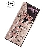INDRESSME Womens RIFD Blocking Wallet Cute Pink Trifold Multi Card Slots Wallet