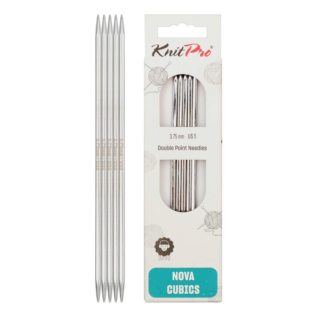 KnitPro Nova Cubics Double Pointed Needles 5" (12.5cm) | 3.75mm