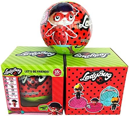 Game, Fun, 1pcs Ladybug Surprise Doll Water Spray Surprise Egg Ball LadyBug Cartoon Series Girls Egg Toy Action Figures Birthday Gifts, Toy, Play