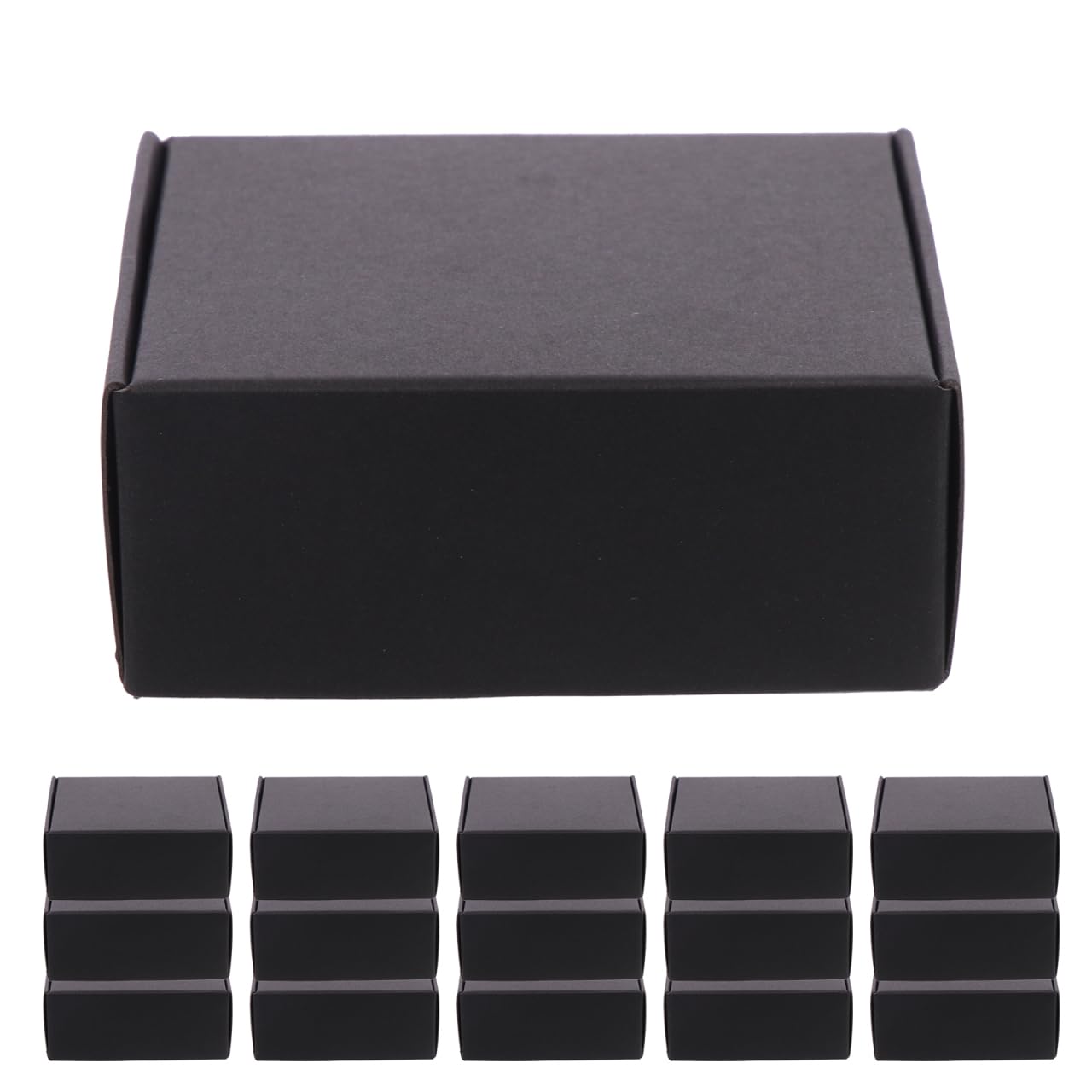 DIYEAH 20Pcs Black Cardboard Mailing Boxes - 7.5 X 7 X 3 Inches - Easy Fold Paper Packaging Boxes for Shipping, Storage,Jewelry, Cards