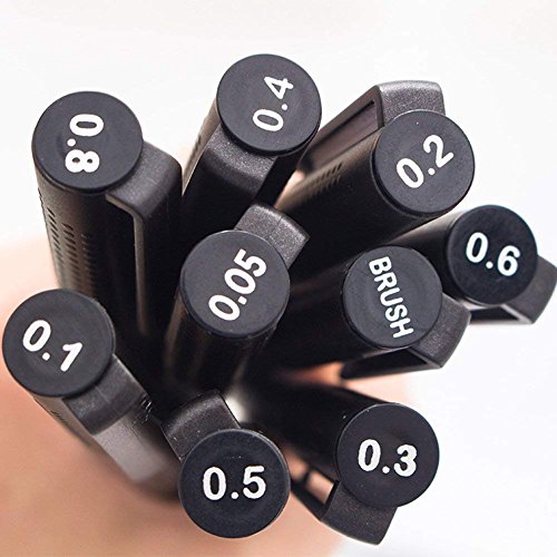 Black Micro-Pen Fineliner Ink Pens,Waterproof Archival Ink Micro Fine Point Drawing Pens for Sketching, Anime, Office Writing,Comic, Artist Illustration, Technical Drawing,