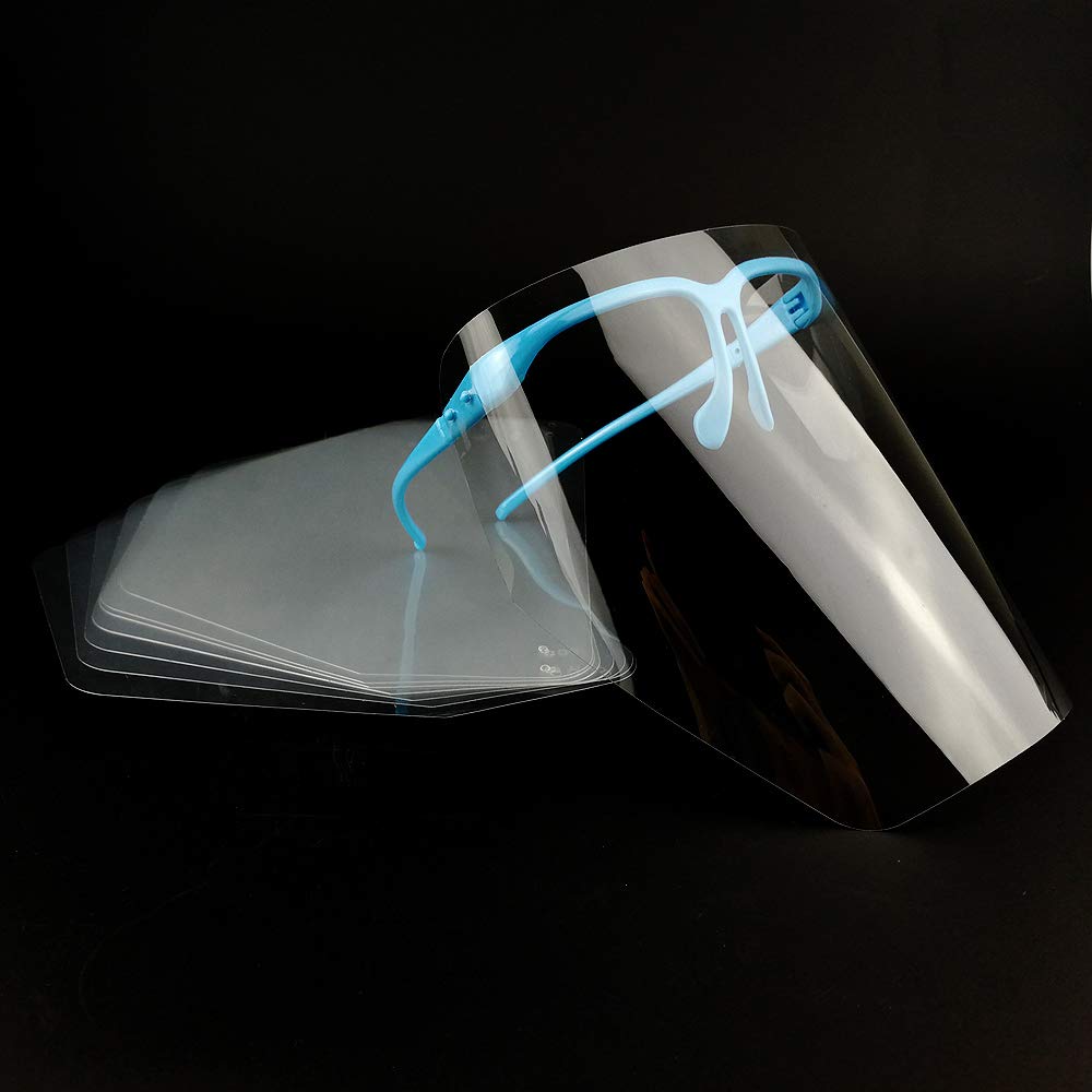 Earlywish Eyewear Adjustable Detachable Full Face Shield with 10 detachable visors Dental