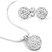 Swarovski Set Necklace Stud Earrings Stainless Steel, 8mm Earrings Swarovski Crystal Ball, 10mm Swarovski Ball Necklace