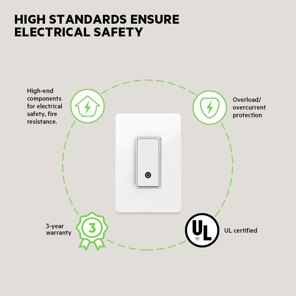Wemo Light Switch, WiFi Enabled, Works with Alexa and The Google Assistant (F7C030fc) Bundle