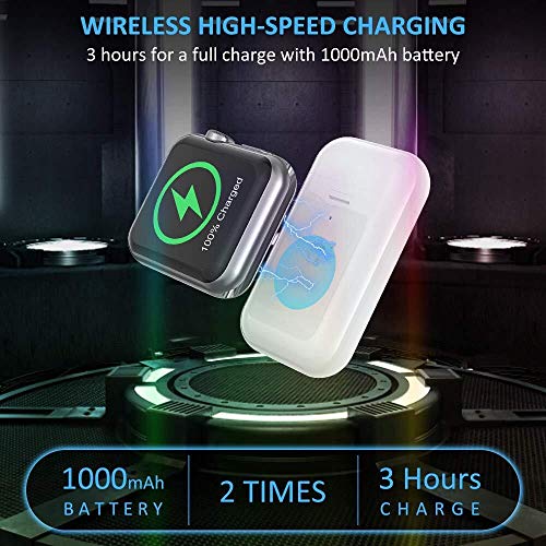 HUOTO Wireless Charger for Apple Watch Charger,Portable Magnetic iWatch Charger for Travel Outdoor,Magnetic iWatch 1000mAh Power Bank for Apple Watch Series 5/4/3/2/1/Nike+