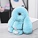 IKEPOD Rex Rabbit Fur Keychain, Fluffy Real Bunny Keyring, Soft Cute Pom Pom Ball Doll Pendant Key Chain, Plush Charms for Car/Handbag - Light Blue
