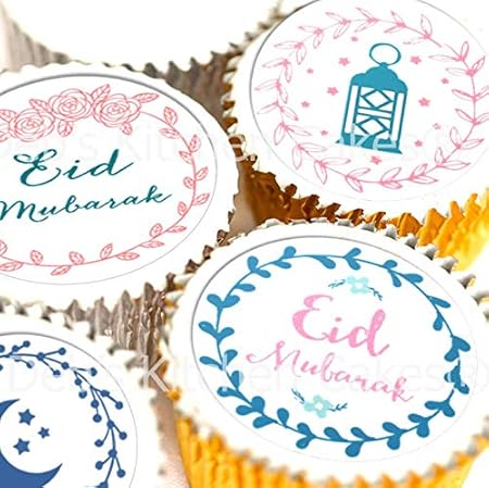 Icing Or Wafer 4cm X 24 Icing Eid Mubarak Cake Toppers Cake Toppers